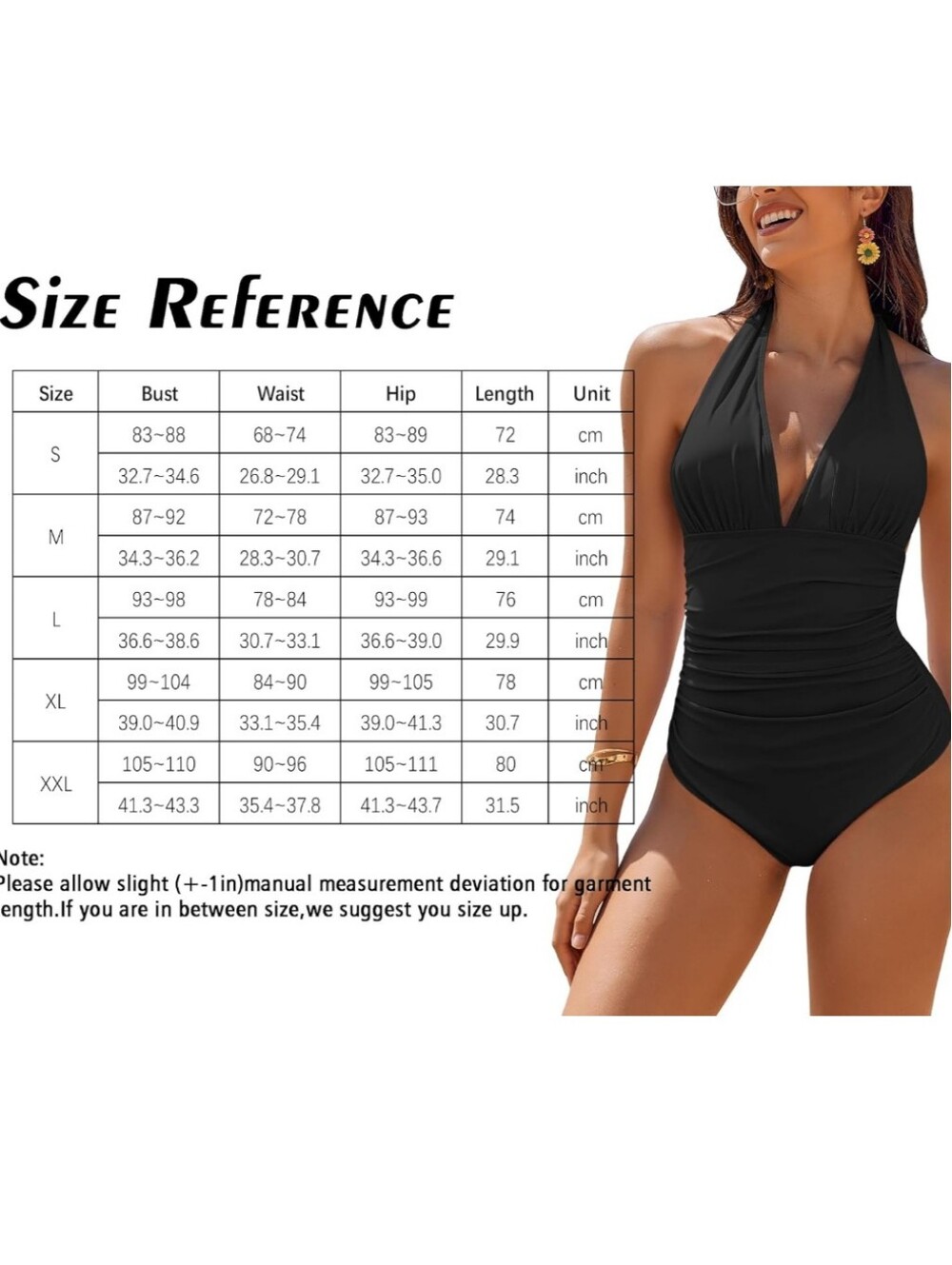 🆕 Chic Women's One Piece Halter Neck Leopard Print Swimsuit, Ruched Belly 🐆 - Picture 6 of 15